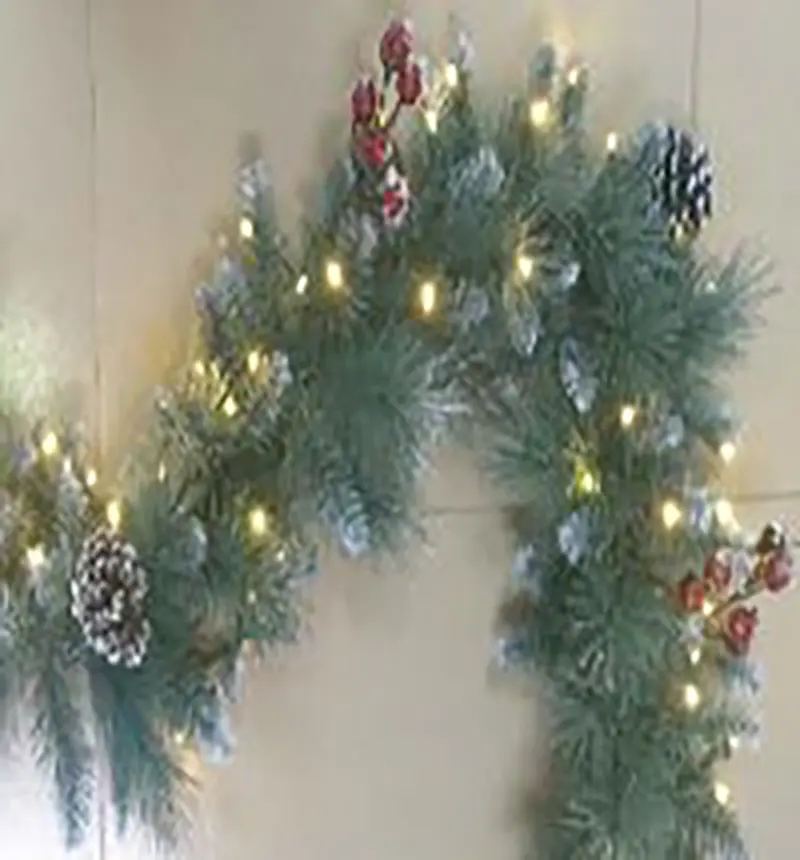 Prelit Garland with Pine Cones and Berries